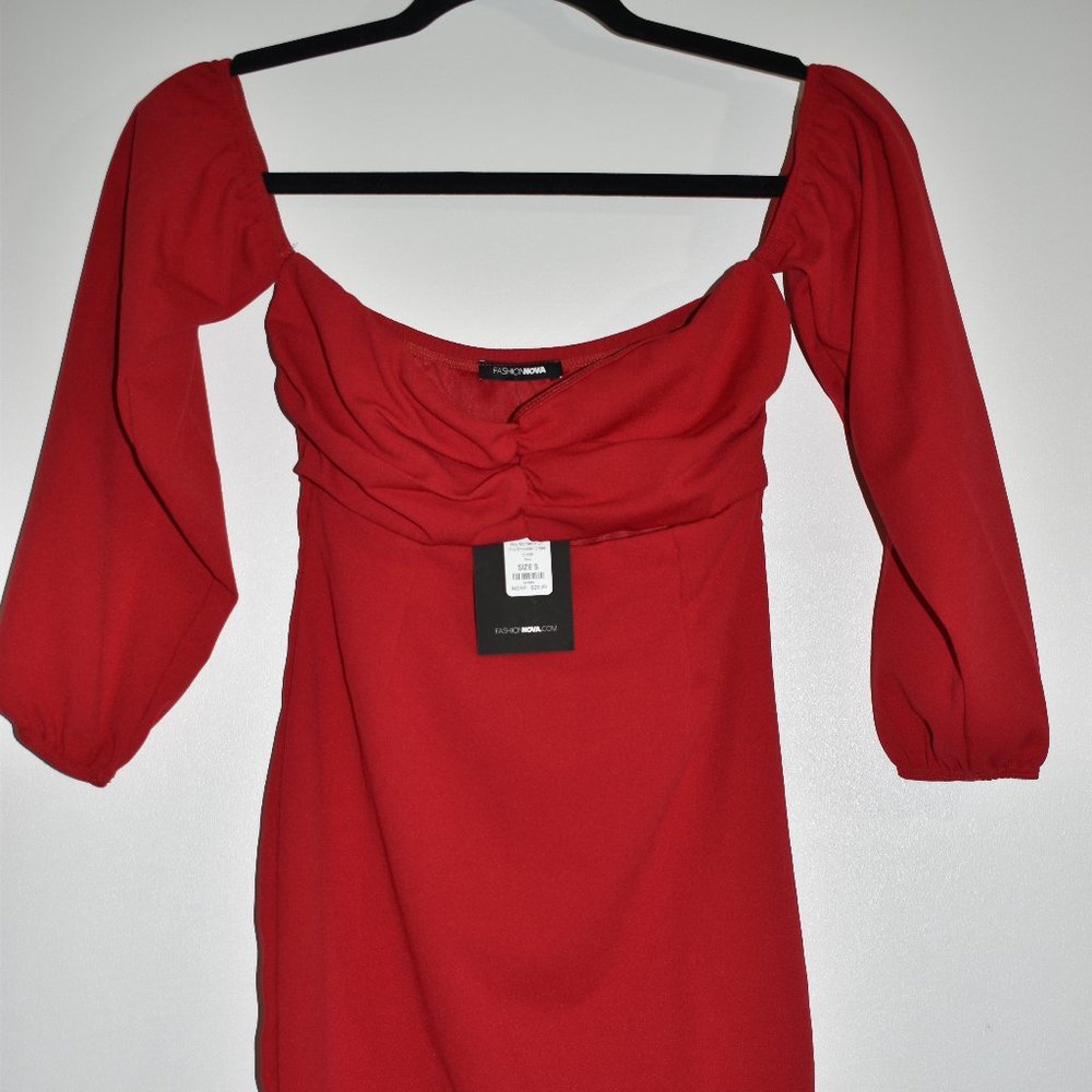 Fashion Nova New Women's Red Strapless Dress Small